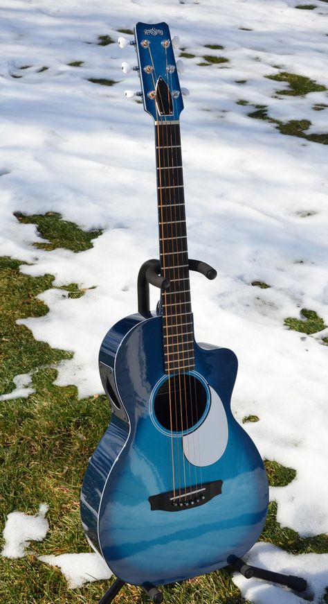 Blue Acoustic Guitar, Music Silhouette, Custom Acoustic Guitars, Acoustic Guitar Photography, Guitar Images, Blue Guitar, Guitar Photos, Guitar Photography, Guitar Lovers