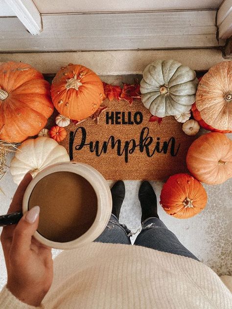 Hello Pumpkin ;) Such a cute phrase that's perfect for the fall season. Every Halloween-decorated porch could NOT be complete without this doormat on it. The Eco-friendly and natural alternative to your doormat, these mats provide a rich aesthetic to any building or home. Coco entrance mats are made by embedding natural coconut husk fiber into a vinyl backing. These fibers are a by-product of the coconut harvesting industry, making the production of these mats highly sustainable, and the mats th