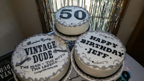 Vintage dude 50th birthday cake 60th Birthday Cake For Men, New Birthday Cake, Dad Birthday Cakes, Birthday Cakes For Teens, Happy Birthday Dog, 50th Birthday Decorations, 60th Birthday Cakes, 50th Birthday Invitations, 50th Birthday Cake