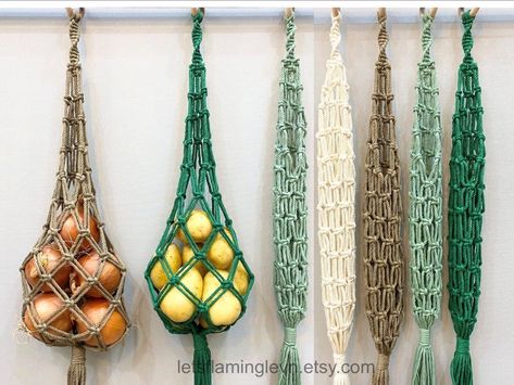 Fruit Hanger, Fruit Hammock, Hanging Fruit Basket, Macrame Bags, Hanging Fruit Baskets, Fruit Holder, Decorative Basket, Boho Macrame, Macrame Hanging