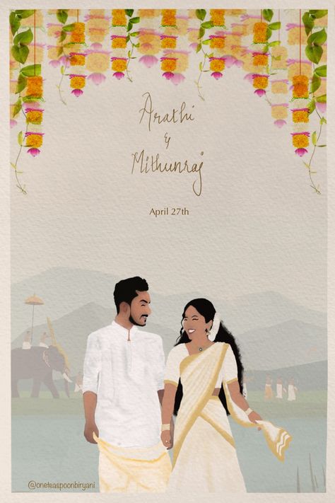 Wedding Invitation Indian, Creative Wedding Invitations Design, Cartoon Wedding Invitations, Wedding Illustration Card, Wedding Invitation Posters, Digital Invitations Design, Wedding Card Design Indian, Wedding Invitation Ideas, Indian Wedding Invitation