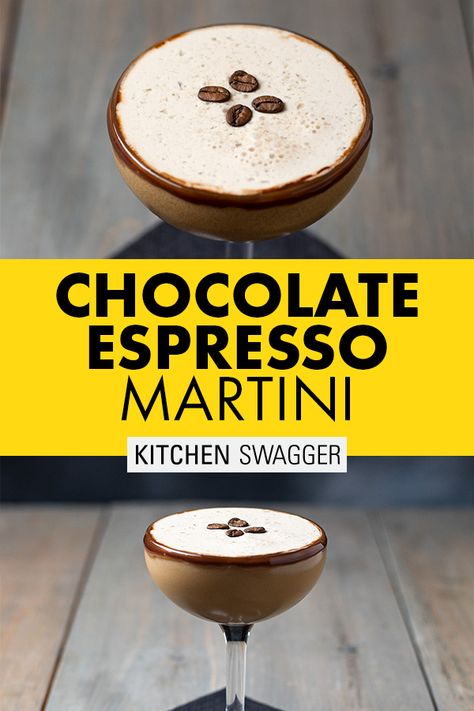 Chocolate Espresso Martini Recipe, Easy Espresso Martini, Chocolate Espresso Martini, Easy Espresso, Best Martini Recipes, Coffee Liquor, Chocolate Martini Recipe, Easy Party Drinks, Instant Espresso