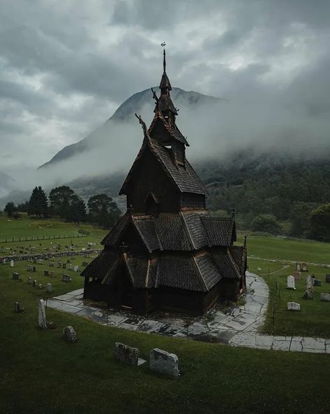 Stunning Medieval Norwegian Stave Churches | themindcircle Stave Church, Nordic Architecture, Wooden Church, Black Church, Time Stood Still, Medieval Times, Gothic Aesthetic, Laundry Hacks, Classical Architecture