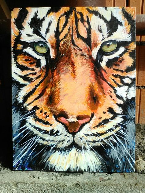 Animal Paintings Acrylic, Tiger Painting, Lion Painting, Gouache Art, Tiger Art, Painting Art Lesson, 수채화 그림, Arte Inspo, Nature Art Painting