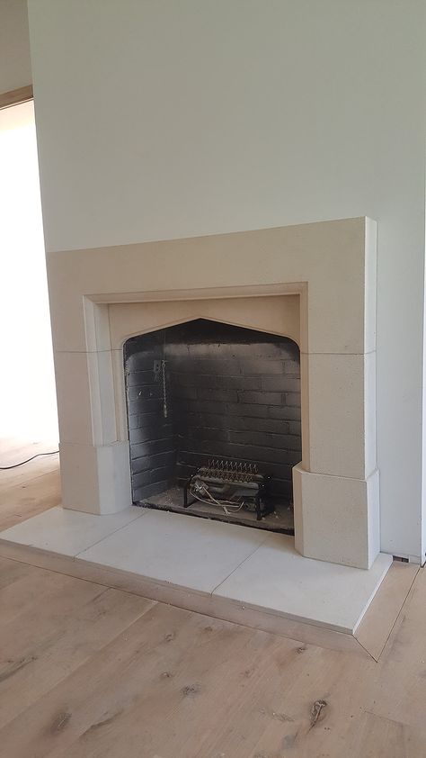 Cast Stone Fireplace | Limestone Mantel Surround | Precast Fireplaces Stone Kitchen Hood, Fireplace Mantel Surround, Limestone Fireplace Surround, Cast Stone Mantel, Limestone Mantel, Stone Veneer Fireplace, Cast Stone Fireplace, Simple Fireplace, Stacked Stone Fireplaces