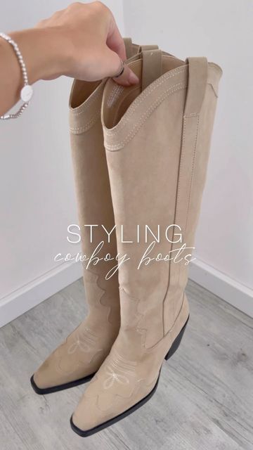 Over The Knee Western Boot Outfit, Taupe Cowboy Boots Outfit, Long Cowboy Boots Outfit, Beige Cowboy Boots Outfit, Knee High Cowboy Boots Outfit, Cowgirl Boots Outfit Fall, Cowboy Boots Outfit, Knee High Cowboy Boots, Cowgirl Boots Outfit