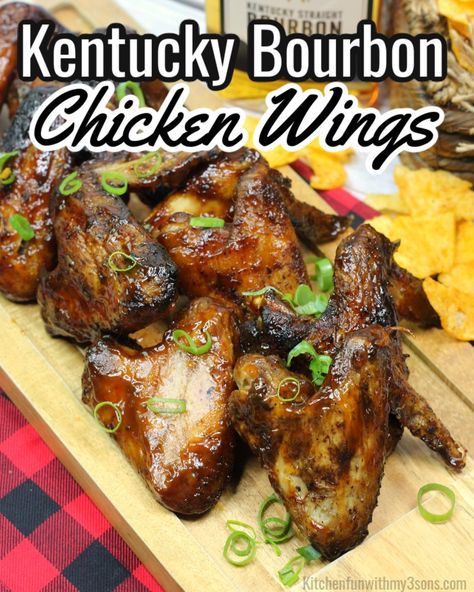 Bourbon Wings Recipe, Bourbon Chicken Wings, Chicken Wing Sauce Recipes, The Best Chicken Wings, Best Chicken Wings, Chicken Wing Recipes Fried, Wings Recipes, Wing Sauce Recipes, Chicken Wing Recipes Baked