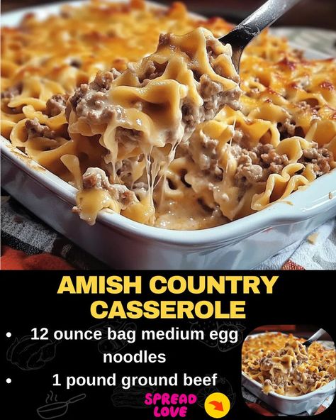 Amish Country Casserole Amish Country Casserole Recipe, Can Tomato Soup, Amish Country Casserole, Country Casserole, Onion Flakes, Egg Noodle Recipes, Cooks Country Recipes, Mexican Casserole Recipe, Canned Tomato Soup