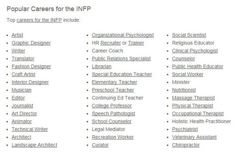 Work Style and Top Careers for the INFP | Truity Infp Career, Incorrect Mbti, Fanfiction Inspiration, Infp Things, Writer Career, Infp T Personality, Colleges For Psychology, Infp Personality Type, Mbti Test