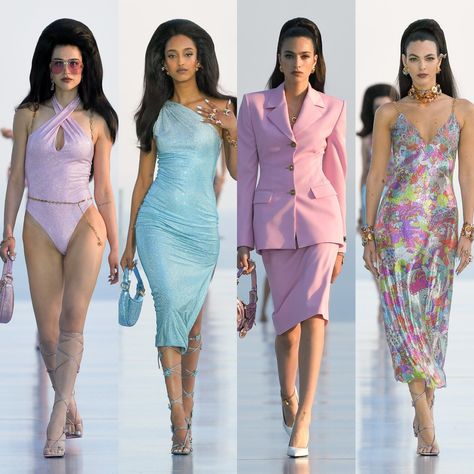 Dua Lipa X Versace, Versace Summer, Eco Friendly Dress, Resort 2024, Ethical Brands, Sustainable Style, A Line Dresses, Tea Length Dresses, Bodycon Fashion