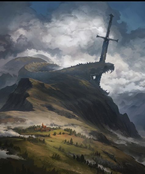 Blue Dragons, Landscape Concept, 다크 판타지, Fantasy City, Fantasy Setting, Fantasy Places, Dungeons And Dragons Homebrew, Fantasy Art Landscapes, Fantasy Concept Art