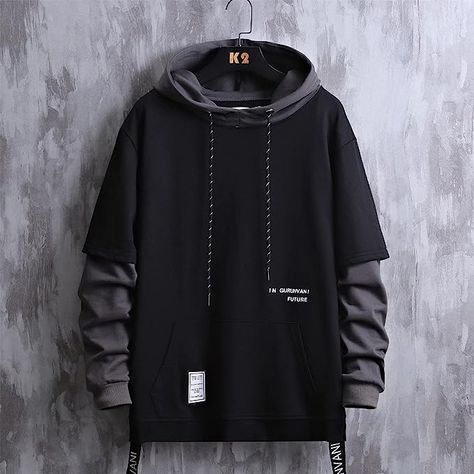 This hoodie comes in 5 colors and ranges from size XS-3XL. It's made with 25% Cotton and 75% Polyester. It's lightweight and warm. It has a slim fit. #ad Oversize Sweatshirt, Streetwear Hoodie, Hoodies Men Pullover, Cyberpunk Style, Fashion Hoodies, Men Sweatshirt, Custom Hoodies, Men's Knit, Drawstring Hoodie