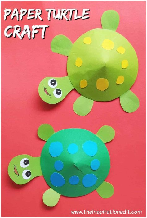 Making A Turtle Craft, Sea Turtle Crafts For Kids, Paper Turtle Craft, Turtle Crafts For Kids, Craft Turtle, Animals Crafts For Kids, Projects To Do With Kids, Crafts To Do With Kids, Paper Turtle