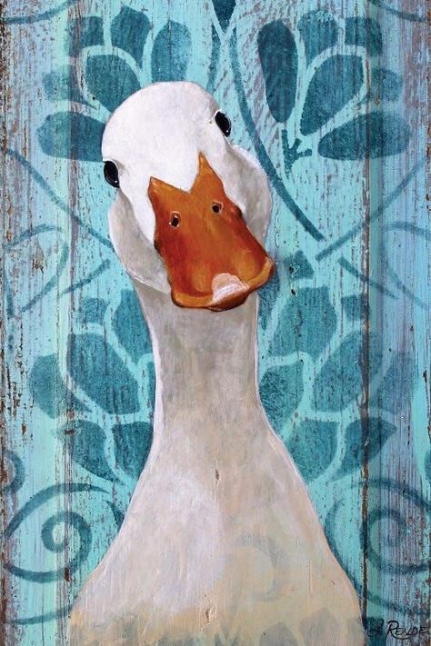 Quirky Paintings, Duck Paintings, Geese Art, Goose Art, Drawing Retro, Duck Painting, Painting Walls, Duck Art, Art Prints Wall