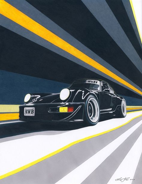 Miha Furlan Motosport Art | Best Motosport Art on the Internet! A3 Size Paper, Rwb Porsche, Night Rider, A3 Size, The Internet, Porsche, Markers, Deviantart, Internet