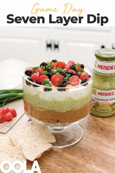 Celebrate the upcoming Superbowl or any big game day with this touchdown-worthy seven layer dip made with Herdez Guacamole Salsa. Our quick and easy seven layer dip recipe is guaranteed to be a crowd-pleaser! #sevenlayerdip #7layerdip #easy #appetizers #chipanddip #recipe #superbowl #superbowlrecipes #snack #superbowlsnacks #guacamolesalsa #herdezguacamolesalsa #herdezrecipes Seven Layer Dip Recipe, Guacamole Salsa Recipe, Layer Dip Recipe, Layered Dip Recipes, Homemade Churros, Seven Layer Dip, Spicy Dip, Creamy White Chicken Chili, Mexican Appetizers