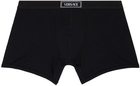 Stretch cotton jersey boxers. Jacquard logo at elasticized waistband. Supplier color: Black 90s Logos, Stretch Cotton, Apparel Accessories, Versace, Outfit Accessories, ? Logo, Black, Clothes, Color