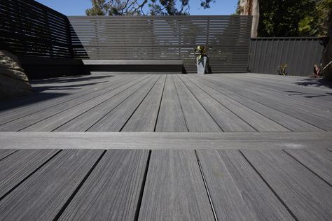 This large deck and screening was recently completed by our team as part of an external renovation. For the decking boards we used Ekodeck’s Designer Series Plus in the colour Ironstone and for the screening we used Ekodeck’s Screening in Greystone. Our clients were very happy with the high quality outcome of this project. Backyard Decking Ideas, Decking Ideas Outdoor, Backyard Decking, Ideas For Small Gardens, Composite Decking Designs, Outdoor Decking, Decking Ideas, Ideas For Backyard, Curtain Installation