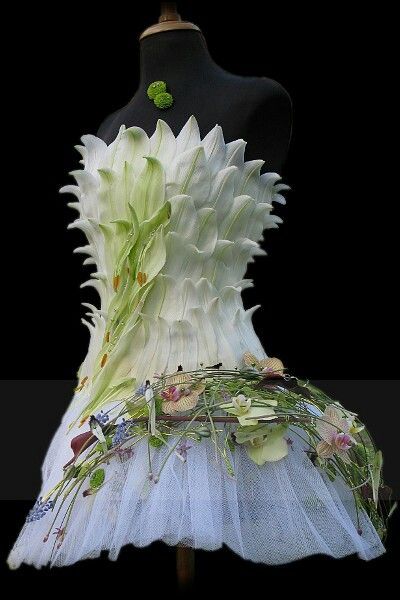 Tinkerbell living flower fairy dress made of lily petals. I love this idea for the bodice on my Tinkerbell cosplay! Fairy Dresses, Fairy Clothes, Garden Fairy, Dress Forms, Fairy Fashion, Fairy Costume, Floral Fashion, Flower Fairy, Fairy Dress