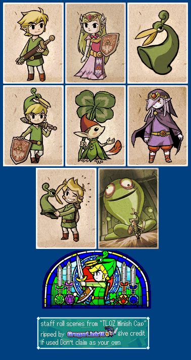 The Legend of Zelda: The Minish Cap Custom Amiibo, Sprite Database, Minish Cap, The Minish Cap, Nintendo Power, Legend Of Zelda Characters, Zelda Game, Zelda Tattoo, Zelda Birthday