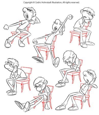 Sketchbook Exercise: Posing A Tired Man in a Chair Cartoon Character Poses, رسم كاريكاتير, Cartoon Body, Animation Sketches, Cartoon Sketches, 캐릭터 드로잉, Animation Reference, Cartoon Faces, Character Poses