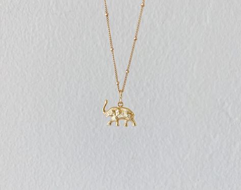 GOLDEN ELEPHANT • solid 14kt gold elephant charm on 14kt gold filled chain. Golden Elephant, Gold Elephant, Elephant Necklace, Elephant Charm, Pop Up Shop, Gold Filled Chain, 14kt Gold, Cute Jewelry, Chain Lengths