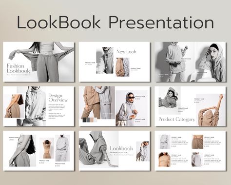 Look Book Design Layout Fashion, Clothing Brand Lookbook, Fashion Look Book Design Layout Ideas, Fashion Design Presentation Board, Fashion Ppt Layout, Lookbook Ideas Layout, Lookboard Fashion Layout, Magazine Catalog Design, Fashion Presentation Template