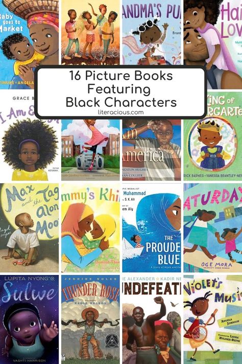 16 Picture Books Featuring Black Characters – Literacious Black Book Characters, Books With Black Characters, Readers Advisory, Black Children's Books, Character Lessons, Art Books For Kids, Color Writing, Elementary Books, 12 Books