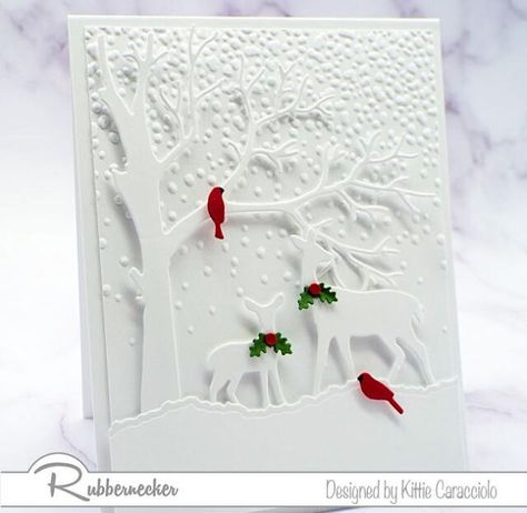 Right on Trend - a "Frosty Nature" Card! - Rubbernecker Blog Ideas For Christmas Cards, Christmas Card Making, Christmas Card Ideas, Handmade Christmas Cards, Card Making Ideas, Nature Card, Ideas For Christmas, White On White, Christmas Cards To Make