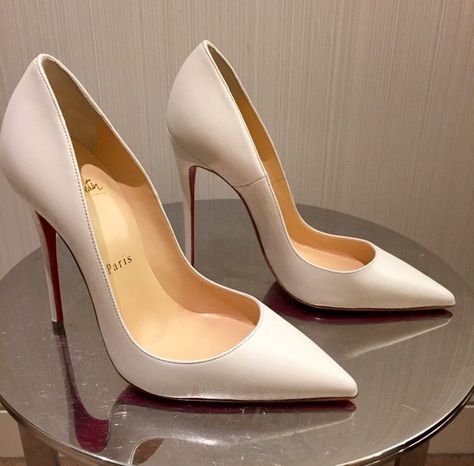 Men High Heels, Mode Shoes, Louboutin So Kate, White High Heels, Christian Louboutin So Kate, Beautiful High Heels, Prom Heels, So Kate, Prom Shoes