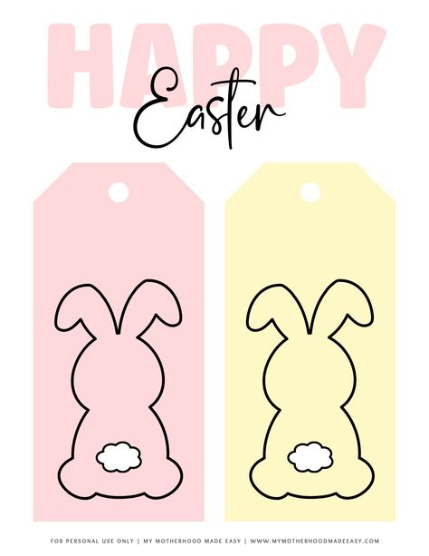 Looking for FREE printable Easter Tags for all your easter party, easter bunny goodie bag, and easter basket needs? Well, you're in luck! Keep reading to learn more about our free printable easter gift tags that are a great addition to any gift bags and easter goodies you have plans on giving out this Easter. Easter Tags Free Printable, Diy Easter Cards, Easter Gift Tags, Easter Treat Bags, Easter Baskets For Toddlers, Easter Gift Tag, Free Printable Gifts, Kids Easter Basket, Easter Basket Tags