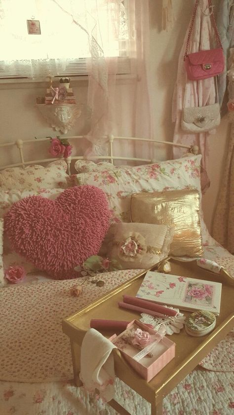 Room With Pink Walls, Coquette Bedroom, Girly Room Decor, Coquette Room, Sunny Morning, Cute Bedroom Ideas, Room Redesign, Girly Room, Cute Bedroom Decor