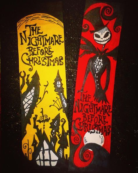 Nightmare Before Christmas Bookmark, Coffin Diy, Dark Vibes, Bookmark Ideas, Christmas Bookmarks, Halloween 2023, Amazing Drawings, The Nightmare Before Christmas, Painted Books