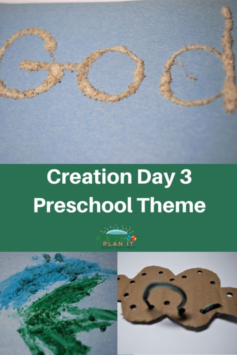 Creation Day 3 Activities, Creation Day 3 Craft Preschool, Day 3 Of Creation Craft, Days Of Creation Science Experiments, Creation Preschool Lesson, Creation Day 3 Craft, Creation Day 6 Preschool Craft, Day 3 Creation Craft, Creation Day 1 Craft