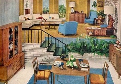 1960s Interior, 50s Home, 50s House, Retro Homes, Mid Century Interior Design, 1960s House, Mid Century Interior, 1950s House, Retro Interior Design