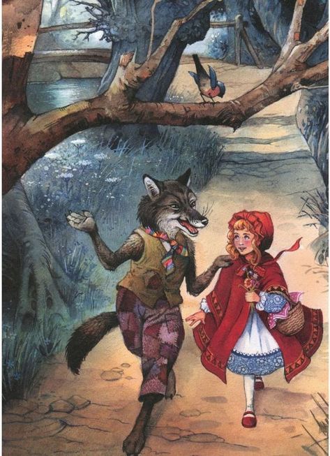 Red Riding Hood Wolf, Red Riding Hood Art, Red Ridding Hood, Etiquette Vintage, Werewolf Art, Picture Illustration, Fairytale Art, Red Hood, Little Red Riding Hood