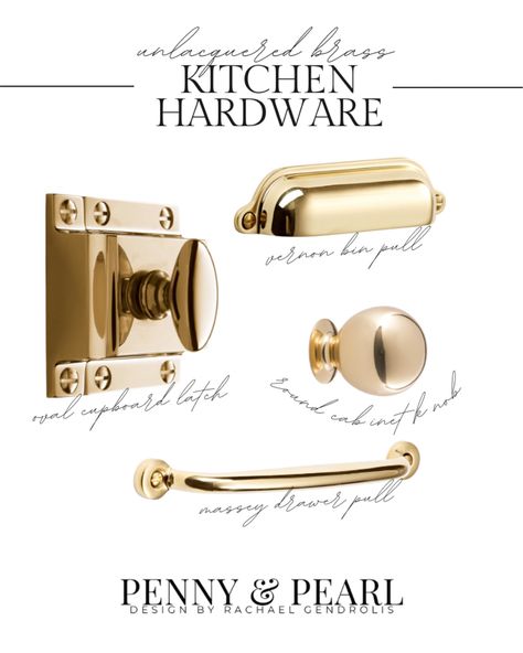 Unlacquered Brass Kitchen Hardware, Gold Hardware Kitchen, Kitchen Hardware Knobs, Unlacquered Brass Kitchen, Rejuvenation Hardware, Gold Kitchen Hardware, Unlacquered Brass Hardware, Kitchen Knobs And Pulls, Brass Kitchen Hardware