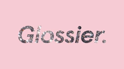 Glossier. Glitter Gif/ Birthday Cake Balm Dotcom Glossier Wallpaper, Glossier Branding, Glossier Ad, Glitter Typography, Gif Birthday, Diy Glitter Shoes, Glossier Girl, Glitter Paint For Walls, Glossier Logo