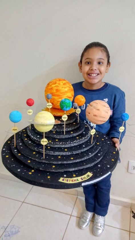 Science Exhibition Ideas, Science Exhibition Projects, Solar System Projects For Kids, Tata Surya, School Science Projects, Solar System Model, Science Models, Solar System Projects, Solar System Crafts