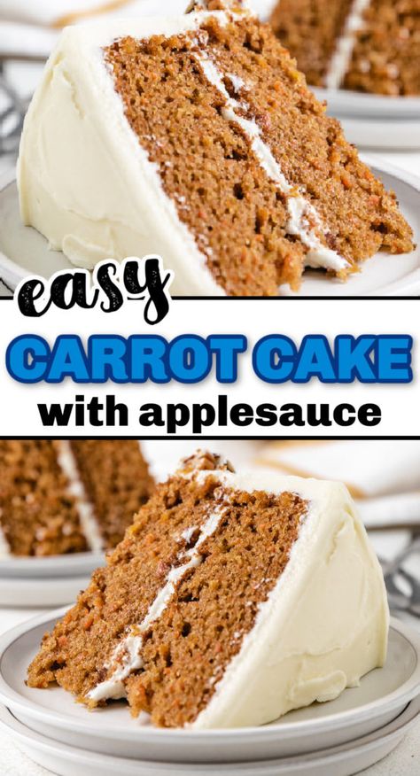 Carrot Cake With Applesauce, Cake With Applesauce, Carrot Cake Icing, Recipe Using Applesauce, Jolly Rancher Candy, Easy Carrot Cake Recipe, Carrot Cake Recipe Homemade, Applesauce Cake Recipe, Moist Carrot Cake