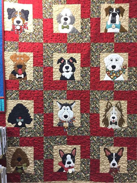 Dog Quilts Patterns, Quilts With Dogs On Them, The Whole Country Caboodle, Dog Panel Quilt Ideas, Quilts With Dogs, Quilts Made With Panels, Animal Quilt Patterns, Dog Quilt Patterns, Panel Quilt Patterns