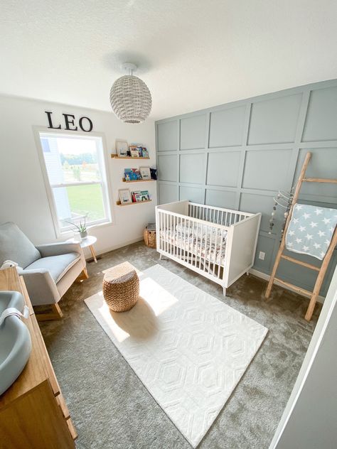 Benjamin Moore Nursery Colors, Boothbay Gray Benjamin Moore, Nursery Paint Color, Benjamin Moore Boothbay Gray, Boys Room Paint Colors, Boothbay Gray, Quiet Moments Benjamin Moore, Grey Boys Rooms, Neutral Boy Nursery