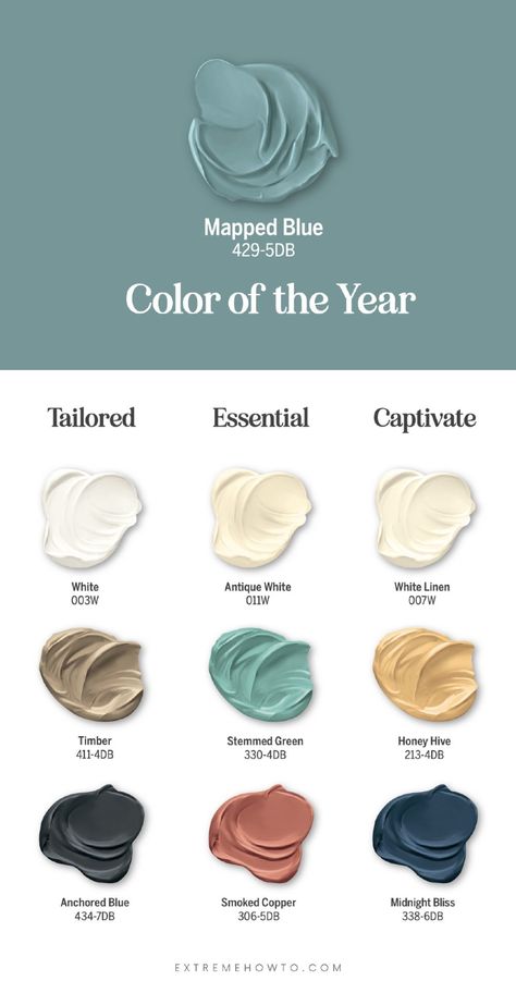 Calming Interior Paint Colors, Wall Colors Living Room, Dusty Blue Paint Color, Mudroom Paint Color Ideas, Home Interior Paint Ideas, Room Color Palette Ideas, Kitchen Color Palette Ideas, Dutch Boy Paint Colors, 2025 Color Trends