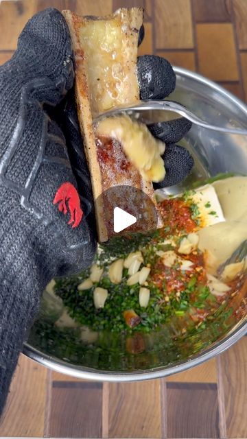 Bone Marrow Butter, Marrow Butter, Marrow Recipe, Beef Marrow Bones, Roasted Bone Marrow, Roast Garlic, Csa Recipes, Steak Butter, Butter Recipes