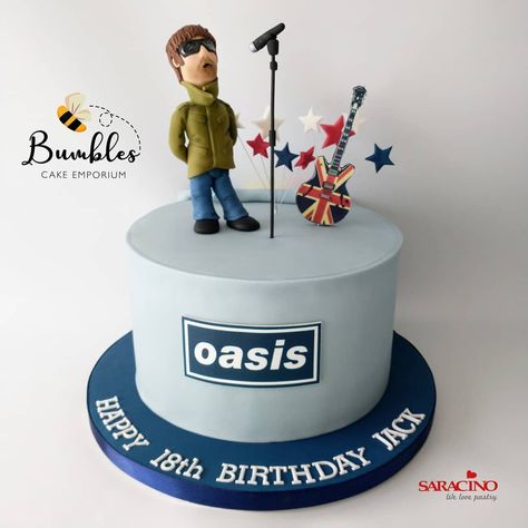 Bumbles Cake Emporium 🐝 on Instagram: “Today is gonna be the day... Cake for an Oasis fan! Featuring a model of Liam Gallagher and the legendary Union Jack guitar. Some special…” Oasis Birthday Cake, Oasis Cake, Music Themed Cakes, Oasis Band, Liam Gallagher, Disney Cakes, Cakes For Men, Music Themed, Union Jack