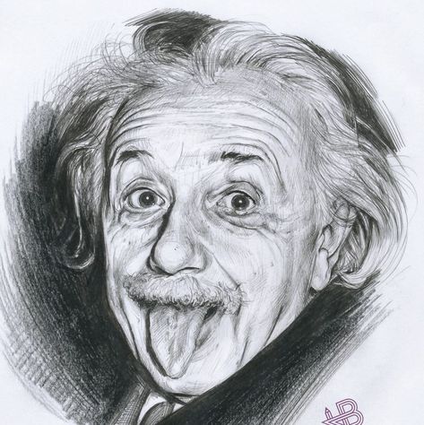 I.n Drawing, Einstein Sketch, Albert Einstein Drawing, Einstein Drawing, Einstein Portrait, Pop Culture Tattoos, Culture Tattoos, Old Man Portrait, Realistic Cartoons