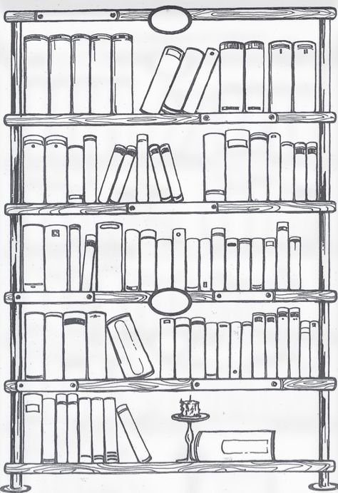 Bookcase Drawing, Reading Doodles, Bookshelf Template, Bullet Journal Bookshelf, Bible Coloring Pages, Reading Tracker, Journal Template, Book Quilt, Books Of The Bible