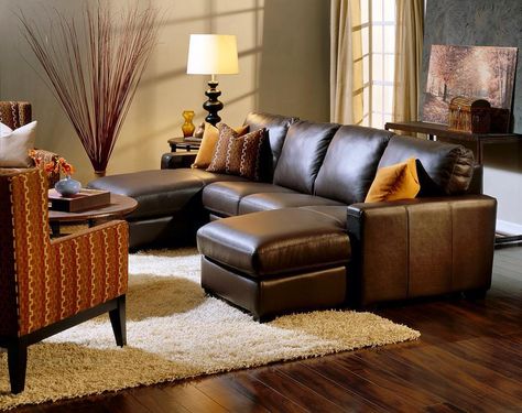 Don't you just love the look of a classy leather sectional? It's a great way to add elegance and comfort to your home. This living room staple's excellent cushioning transitional design and luxurious feel make it a wonderful addition to your family den!  #decorativetouch #interiordesign #design #designtips #interiordesigntips #roomstyle #roomstyling #decor #homedecor #homestyle #homedesign #room #instaroom #inspiration #home #homeinspiration #homespiration #furniture #luxury #luxuryliving #luxurylife #modern #modernstyle #seating #livingroom #transitional #modern #classic #sofa by decorativetouch http://discoverdmci.com Sofa Layout, Transitional Furniture, Leather Sectional Sofa, Bedding Brands, Leather Sectional, Transitional Decor, Leather Furniture, Transitional Design, Interior Design Tips