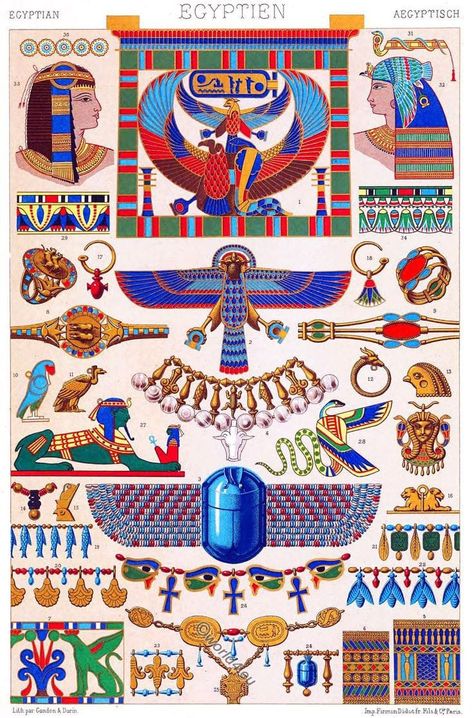 Egyptian Art Design, Ancient Rome Clothing, History Egypt, Egyptian Decorations, Egyptian Ornamented, Egyptian Artwork, Firmin Didot, Jewelry Anime, Egypt Ancient