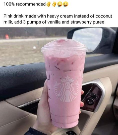 Starbucks Copycat Recipes Drinks, Starbucks Drink Menu, Starbucks Hacks, Starbucks Secret Menu Recipes, Cold Starbucks Drinks, Starbucks Strawberry, Starbucks Drinks Diy, Secret Starbucks Recipes, Iced Starbucks Drinks